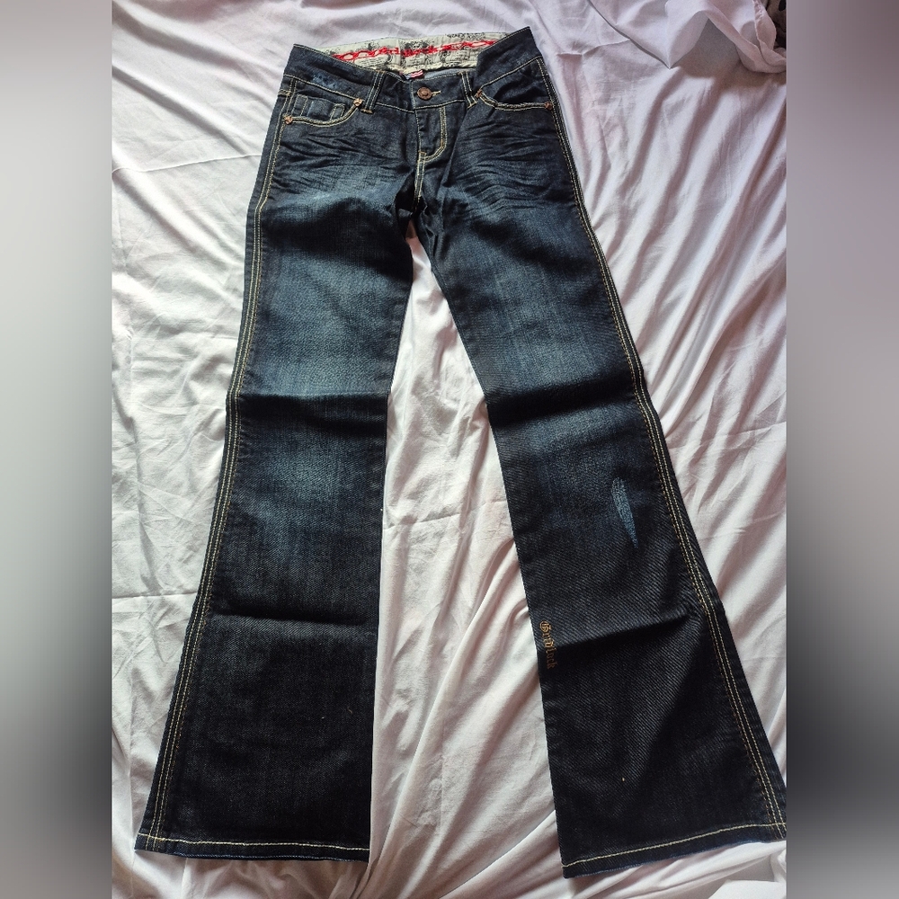 Gridlock Dark Indigo Flare Jeans